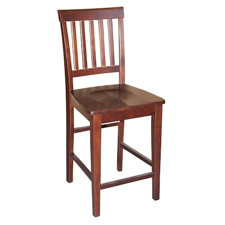 Latestluxury VN10-WC-MAHO 2 Vernon Counter Stools with Wood Seat - Mahogany LA2682558